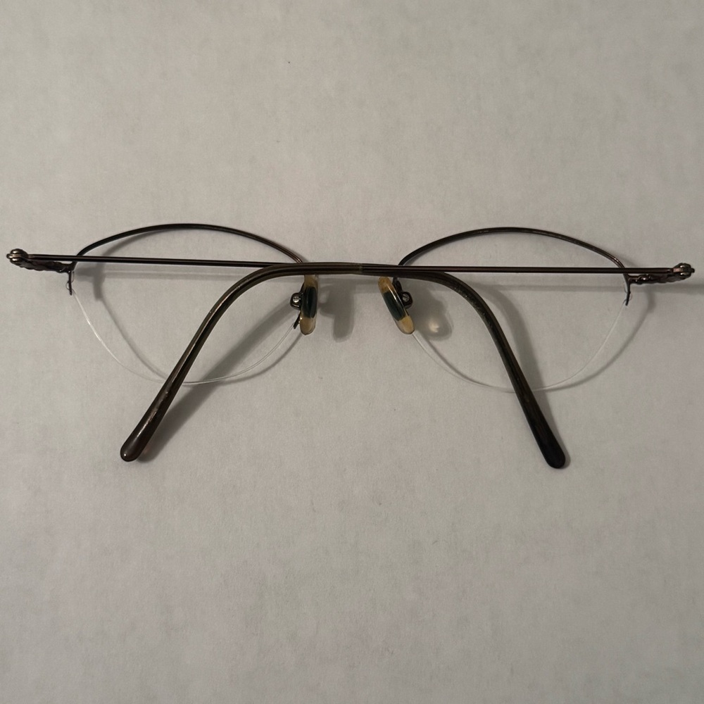 Laura Ashley Gaby Rimless‎ Eyeglass Frames Brown Wire CE Prescription Ready